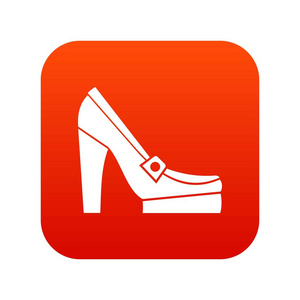 女性鞋平台图标数字红色