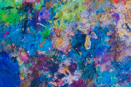 抽象油画颜料在画布上, 背景, 纹理的五颜六色的污渍