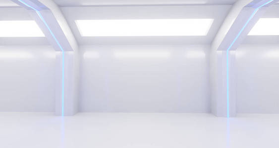 3d. 用灯光绘制逼真的白色科幻走廊