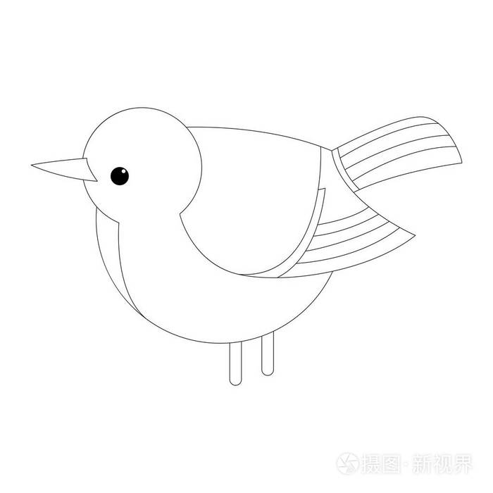 乳头鸟向量例证衬里画侧面