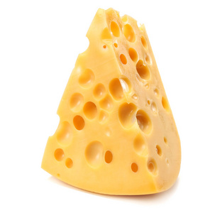 片隔离在白色背景上的奶酪