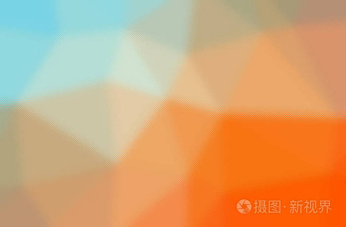 橙色和蓝色的插图通过微小的玻璃漆背景数字生成