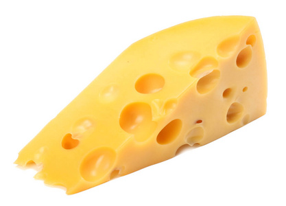 片隔离在白色背景上的奶酪