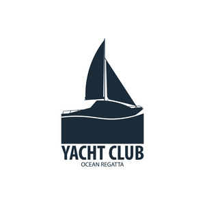 游艇俱乐部和帆船运动标志, 标签, 标志和设计 el