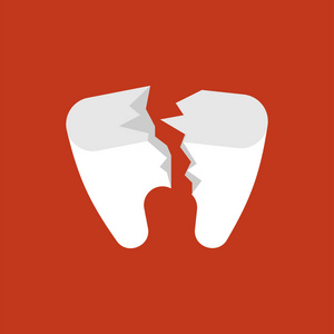断牙裂纹。牙医向量例证病牙
