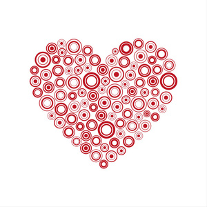 红心戒指, 快乐情人节贺卡与抽象的心, 是我的情人节背景, 矢量插图