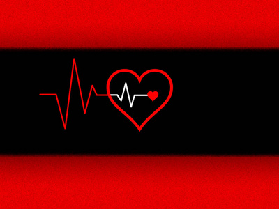 心脏的心电图, 停止和新生活的诞生。桌面壁纸