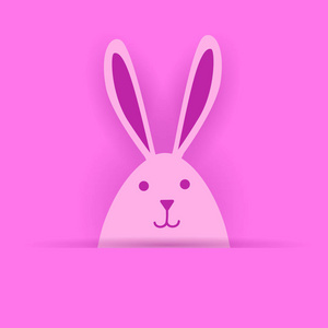 粉红色的兔子复活节象征粉红色背景节日贺卡装饰设计