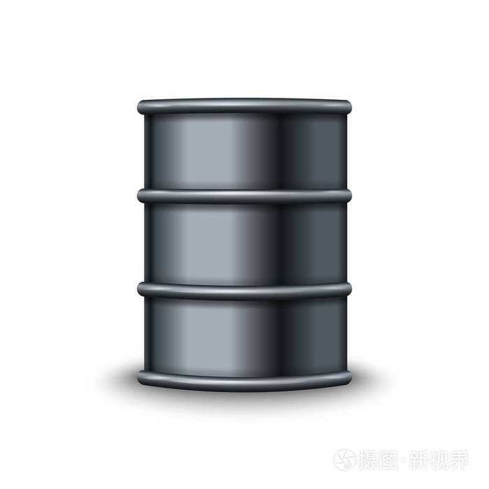 白色背景矢量上的黑色金属筒体
