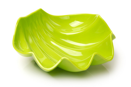 明亮的绿色塑料空碗