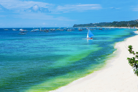 完美的海滩的菲律宾长滩岛岛图片