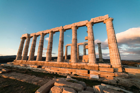 Sounion, 希腊海神神庙, 日落黄金时段