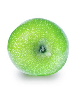 用修剪路径在白色背景下分离成熟的绿色苹果果