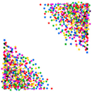 多彩的星状纸屑。假期背景