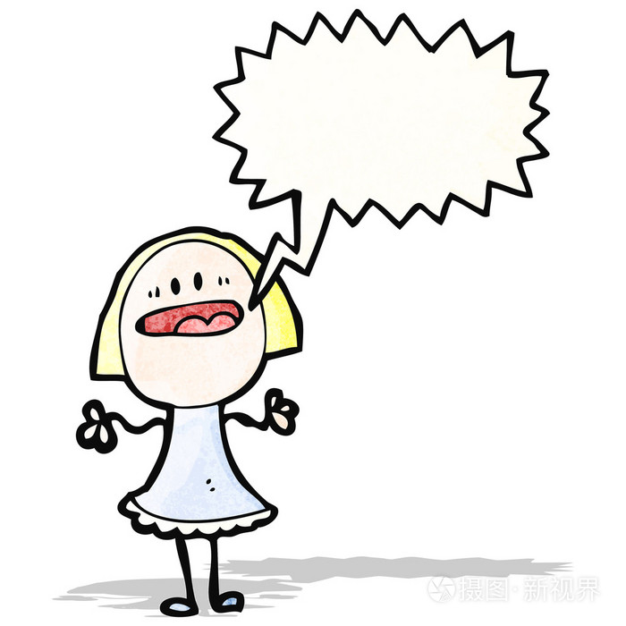 卡通金发女人大声说话