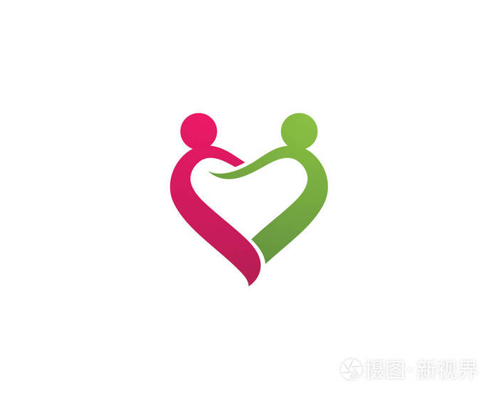 通过与社区护理 logo 模板矢量图标