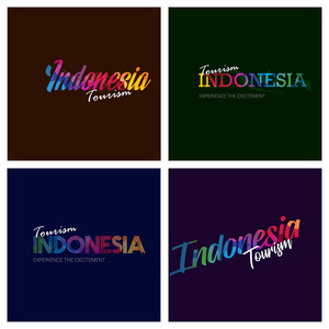 旅游印度尼西亚版式徽标背景集
