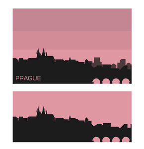 布拉格城市景观剪影