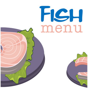 鱼菜单鱼背景矢量图像