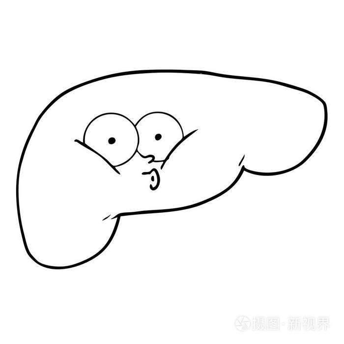 卡通肝脏的矢量图解