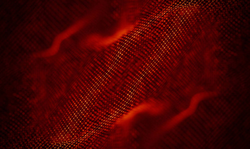 抽象的红色几何背景。连接结构。科学背景。未来科技 Hud 元素。onnecting 点和线。大数据的可视化和业务