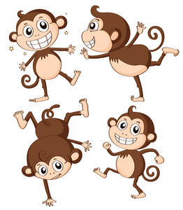 四个猴子