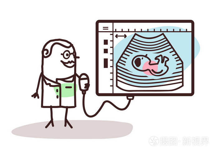 卡通医生与超声监测