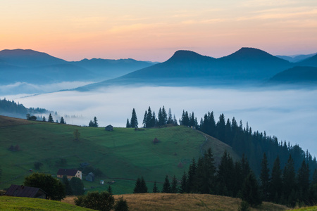 雾和云山山谷风景