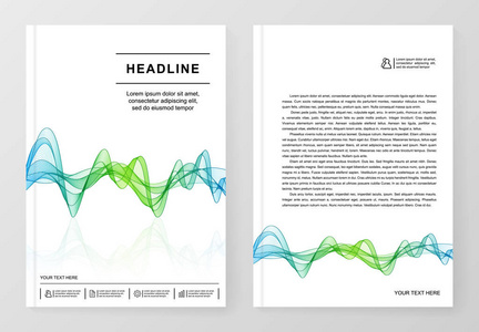 带有渐变波浪线的简单模板 A4 业务介绍