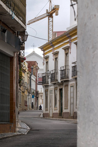 风景典型的街道在法鲁城市, 位于葡萄牙