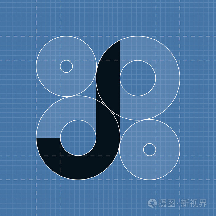 工程的圆形字体.符号 j