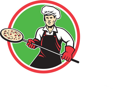 披萨制造商持有皮圈复古