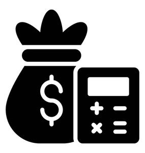 钱袋和计算器一起给预算的意义图片