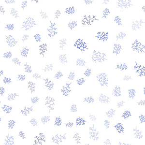 深蓝色向量无缝抽象背景与叶子, 分支。叶子和树枝在白色背景的梯度。织物, 布料, 壁纸设计
