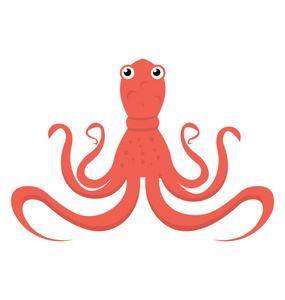 章鱼, 一只足爪软体动物, 有八只吸盘, 柔软的袋状身体
