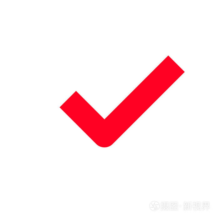 红色勾选标记矢量图标