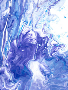 蓝色创意抽象手绘背景, 特写片断, 画笔丙烯酸绘画画布, 墙纸, 纹理。现代艺术。当代艺术