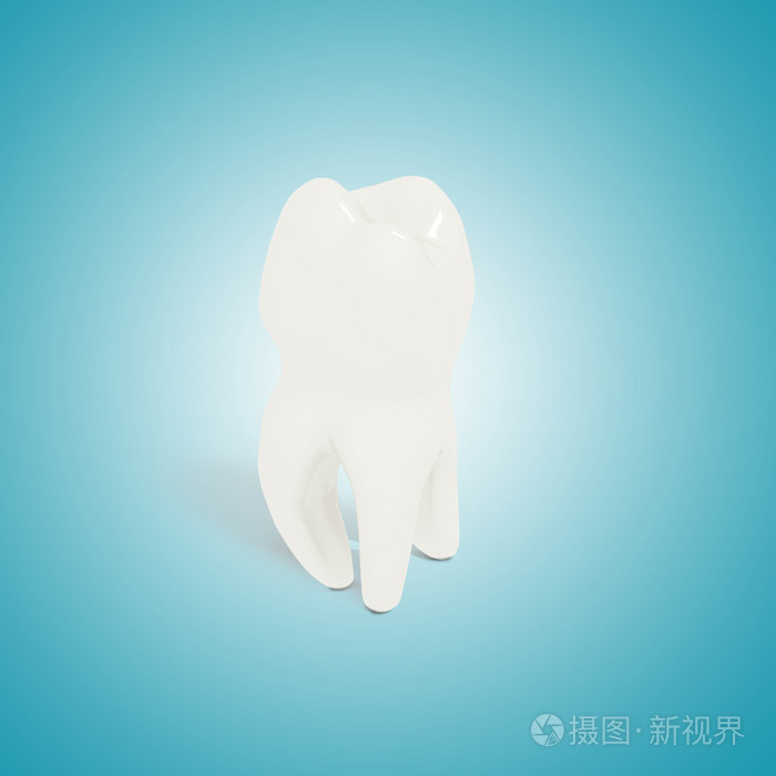 蓝色背景上的健康牙齿照片-正版商用图片07w1o6-摄图