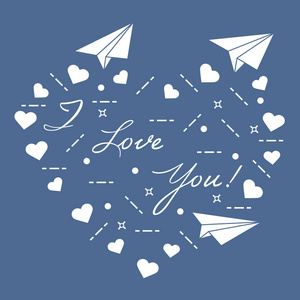 纸飞机心脏情人节