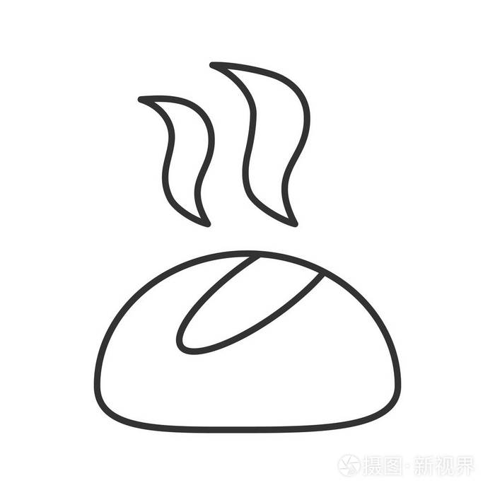 细线插图.圆包子.轮廓符号.矢量隔离轮廓图