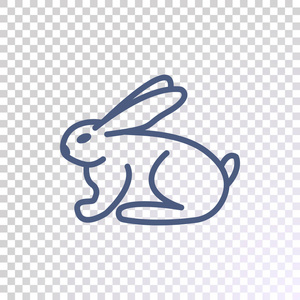 兔平面图标, 矢量, 插图