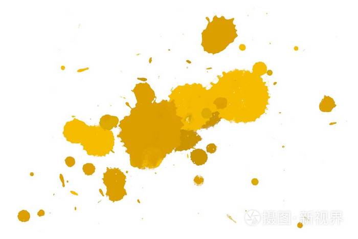 抽象水彩水彩画手绘油漆飞溅污渍白色背景