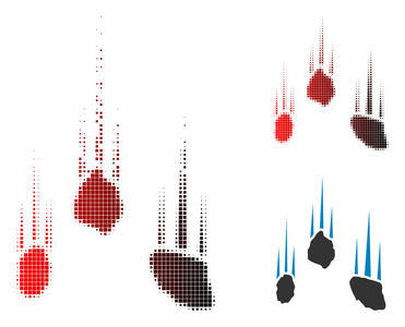 崩解像素化半色调下降岩石图标图片