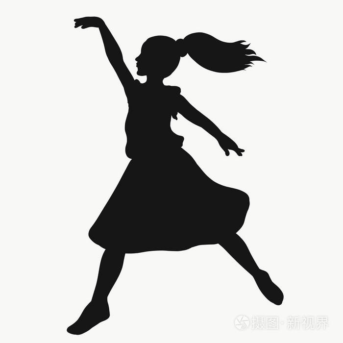 女孩表演, 舞蹈和运动, 剪影