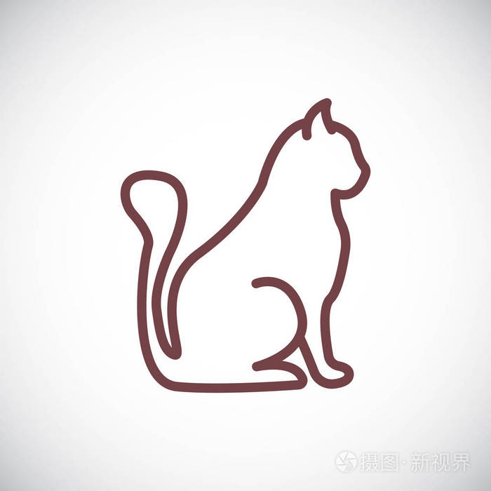 猫平图标矢量图