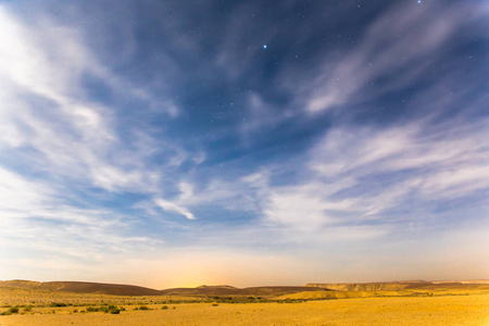 沙漠夜空繁星多云景观