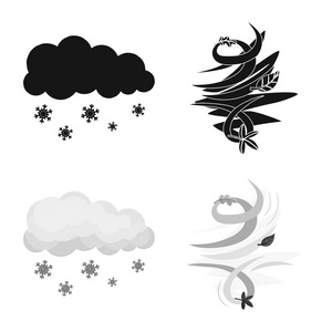 天气和气候标志的向量例证。天气和云彩股票向量例证的集合
