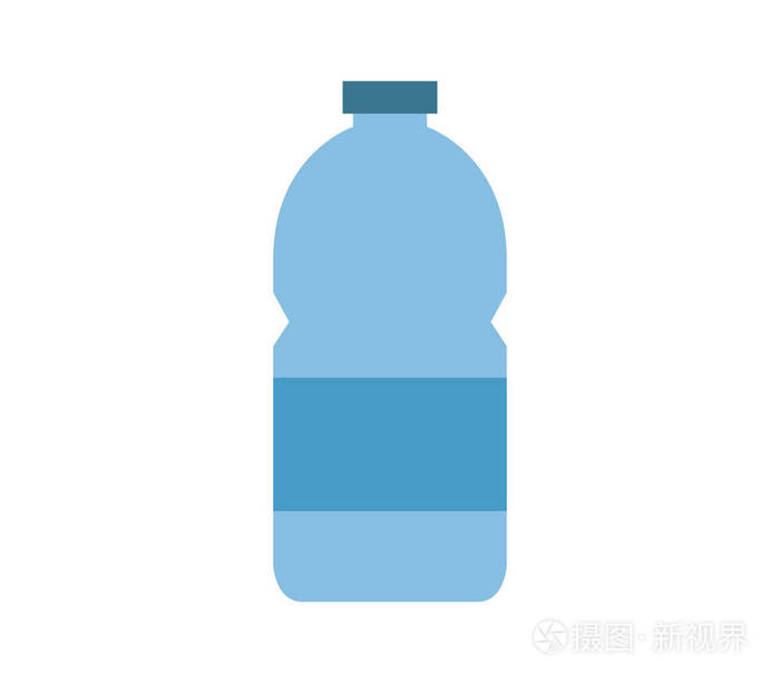 白色背景上的矿泉水瓶图标插画-正版商用图片081mee-摄图新视界