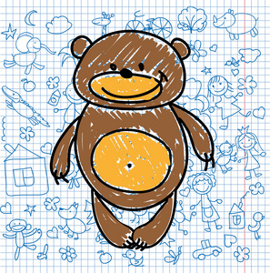 儿童绘画的熊