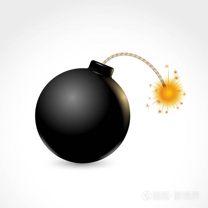 炸弹,随时爆炸的白色背景